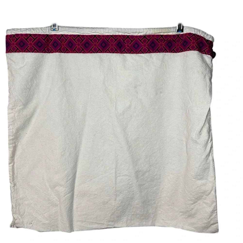 Tory Burch Dust Bag Cream Storage Bag w/ Pink Trim Large
